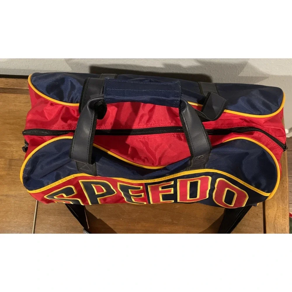 RARE! Vintage Speedo Duffle Bag, 1990s, Metal Feet, Colorful, Bold